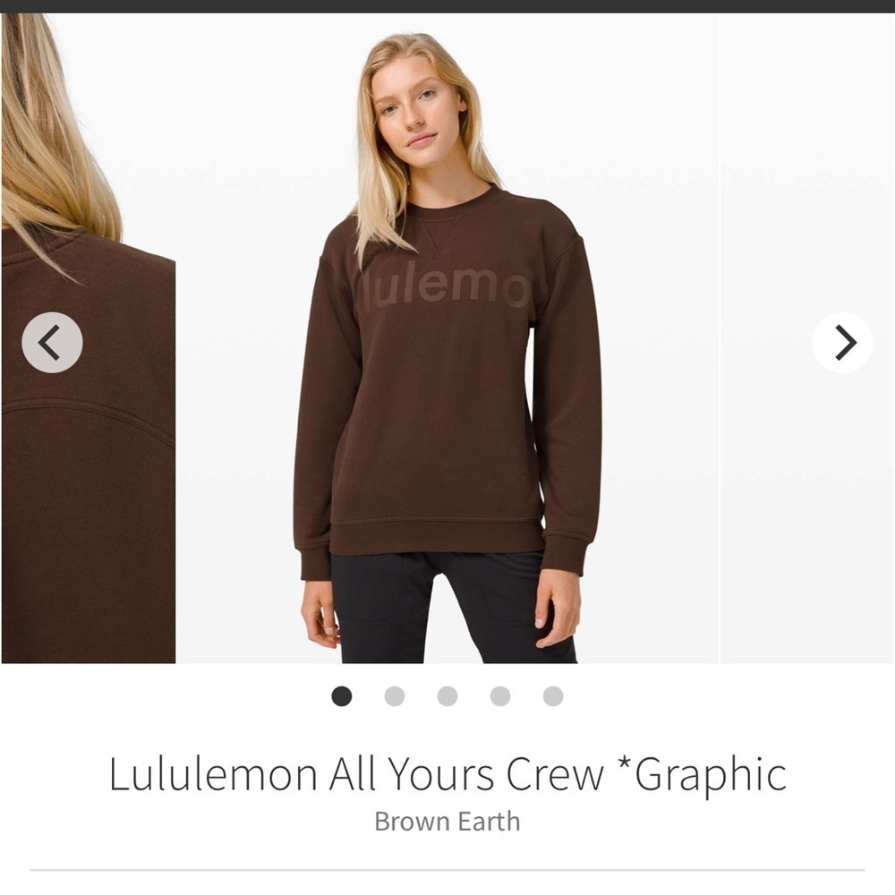 💛💎RARE💎💛Lululemon All Yours Crew *Graphic in 
Brown Earth